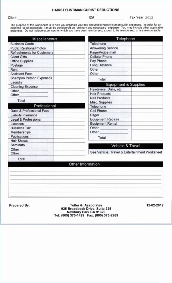 Rental Calculation Worksheet