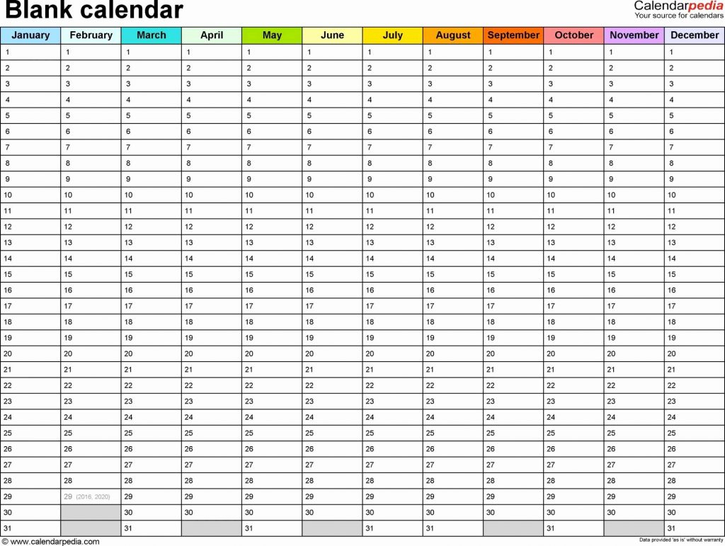 Rolling Calendar Time Table