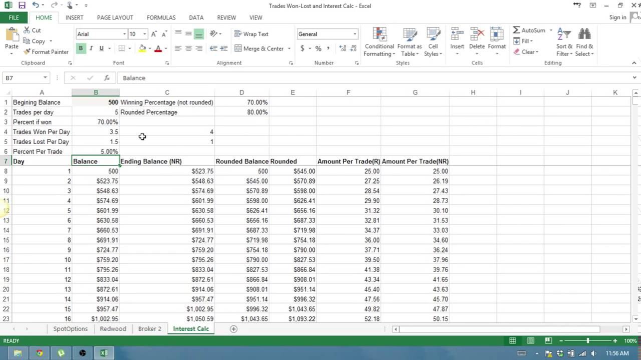 Compounding spreadsheet
