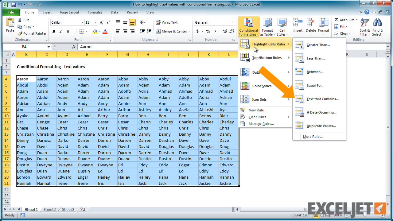 How To Highlight Text Color In Excel