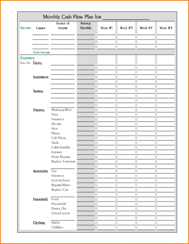 Food Budget Spreadsheet Template