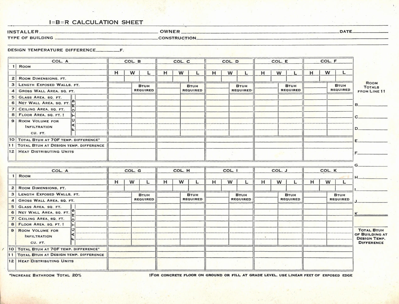 Heat Load Calculation Spreadsheet Printable Spreadshee Heating And