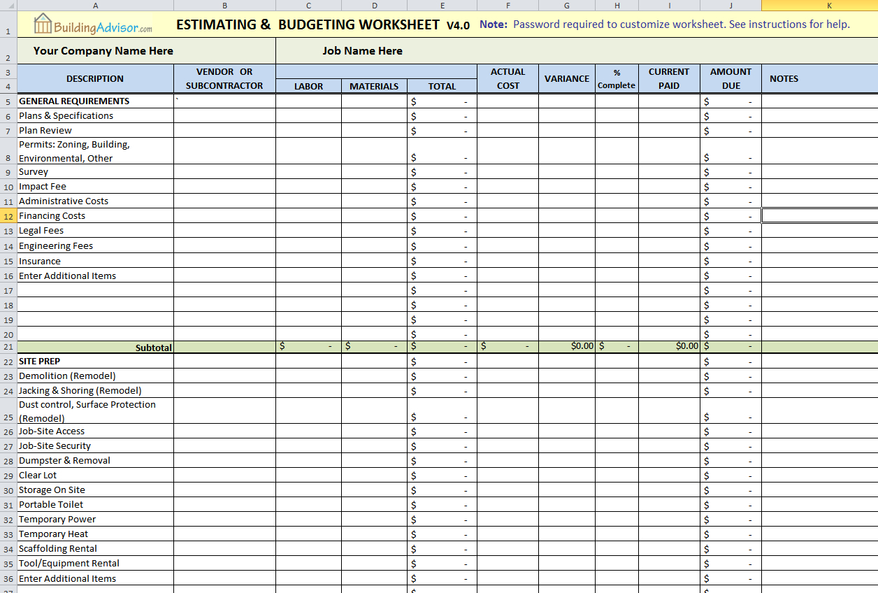 Home Renovation Budget Excel Spreadsheet Uk Google Spreadshee Home