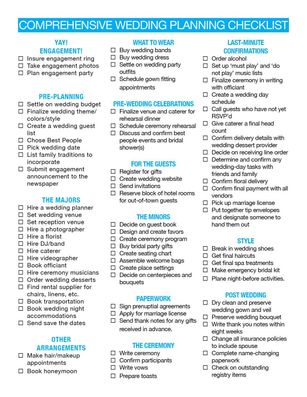 Wedding Timeline Checklist Pdf