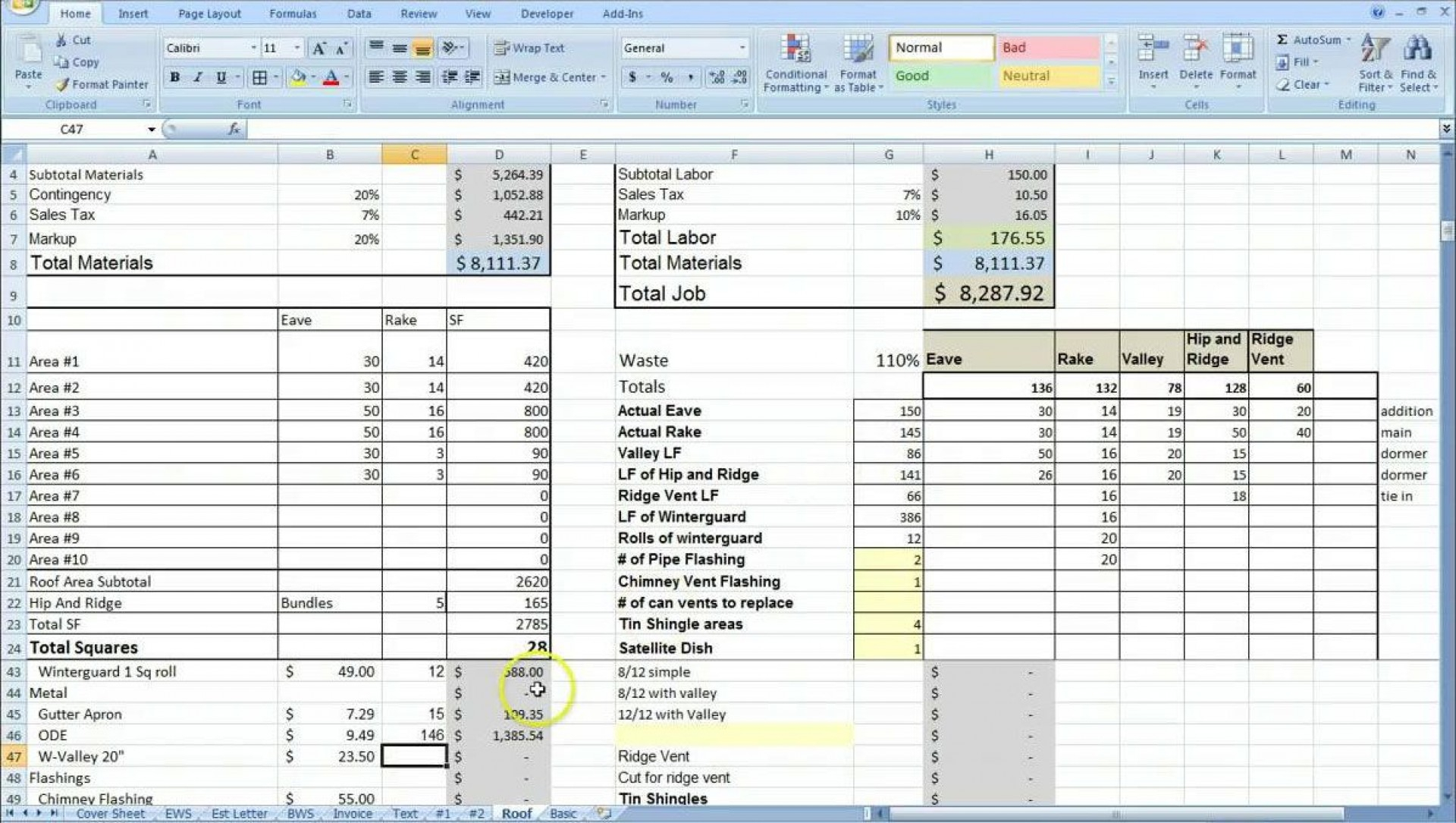 How To Make Cost Sheet In Excel