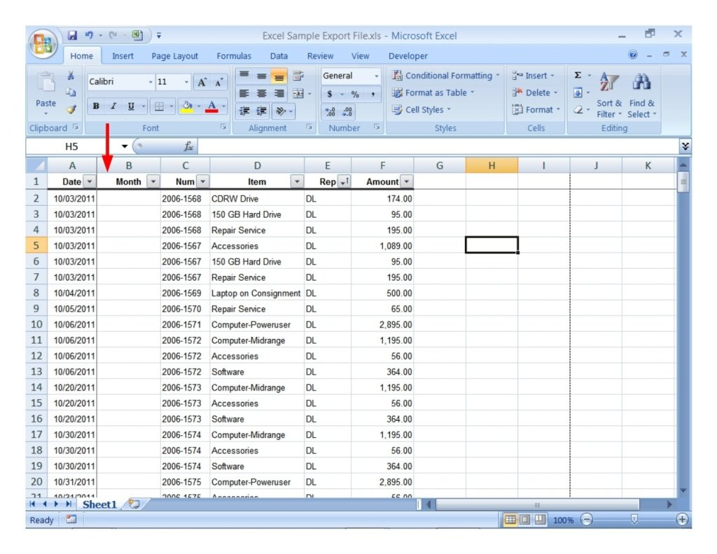 Excel Sheet Example For Practice