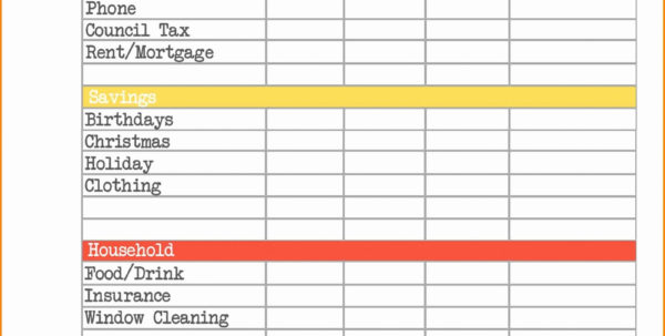 Monthly Household Expenses Spreadsheet Spreadsheet Downloa Monthly 