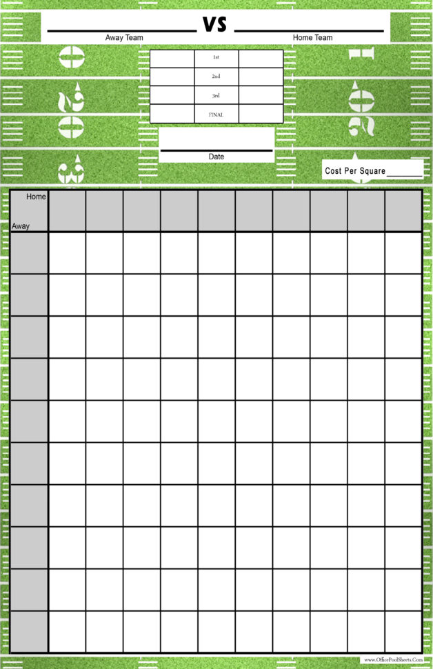 Free Printable Football Pool Sheets Week 1