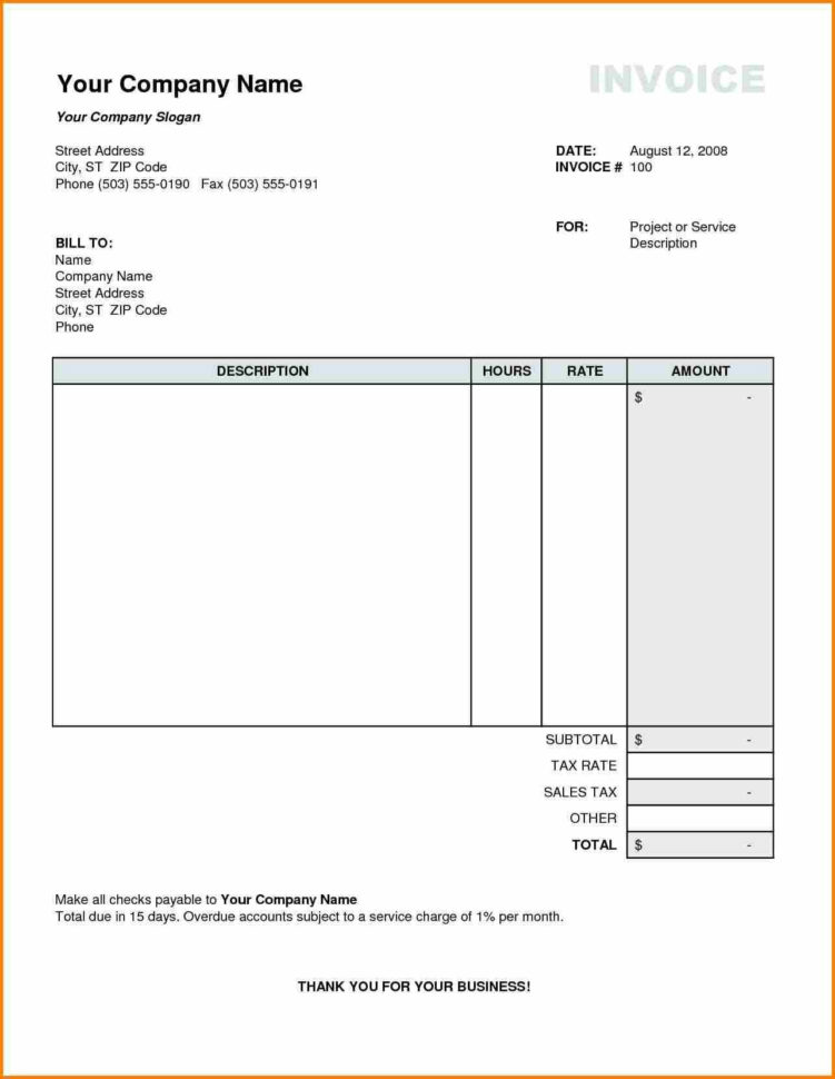 Oil Change Invoice Template