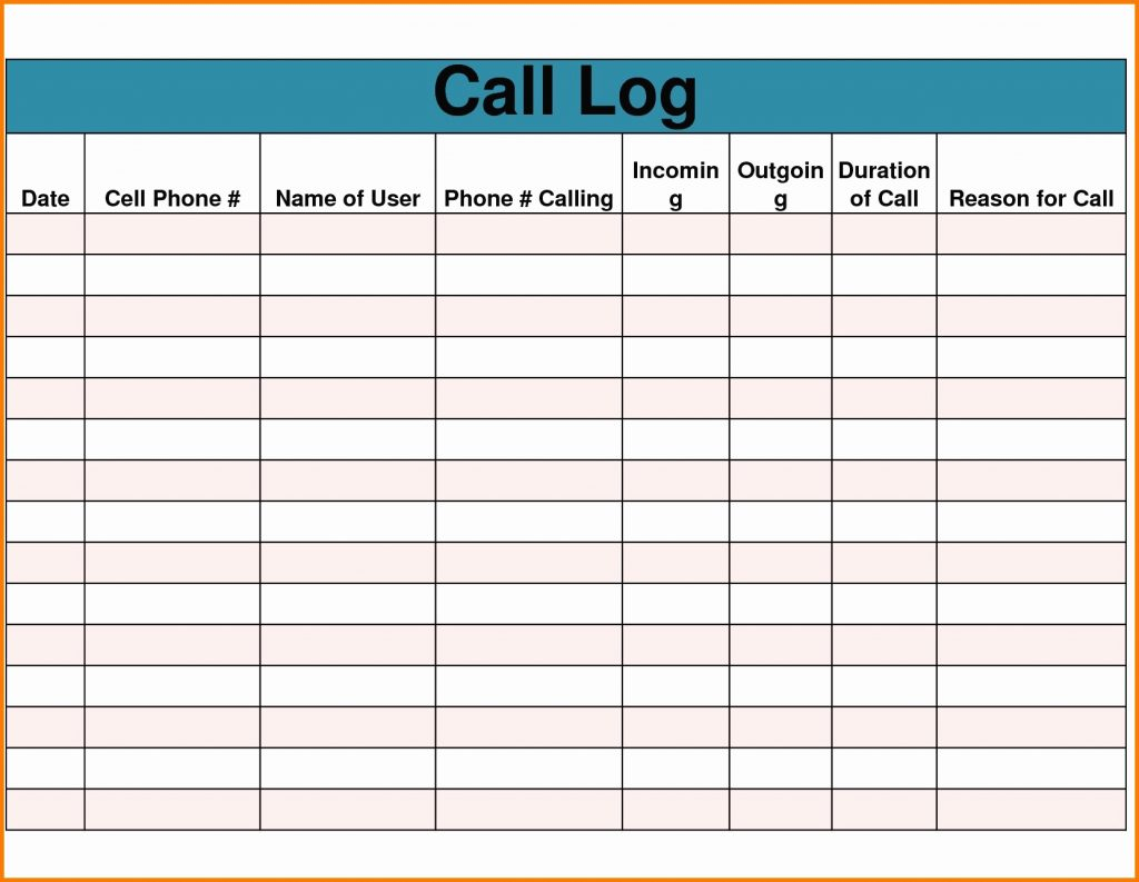 Sales Call Tracking Template