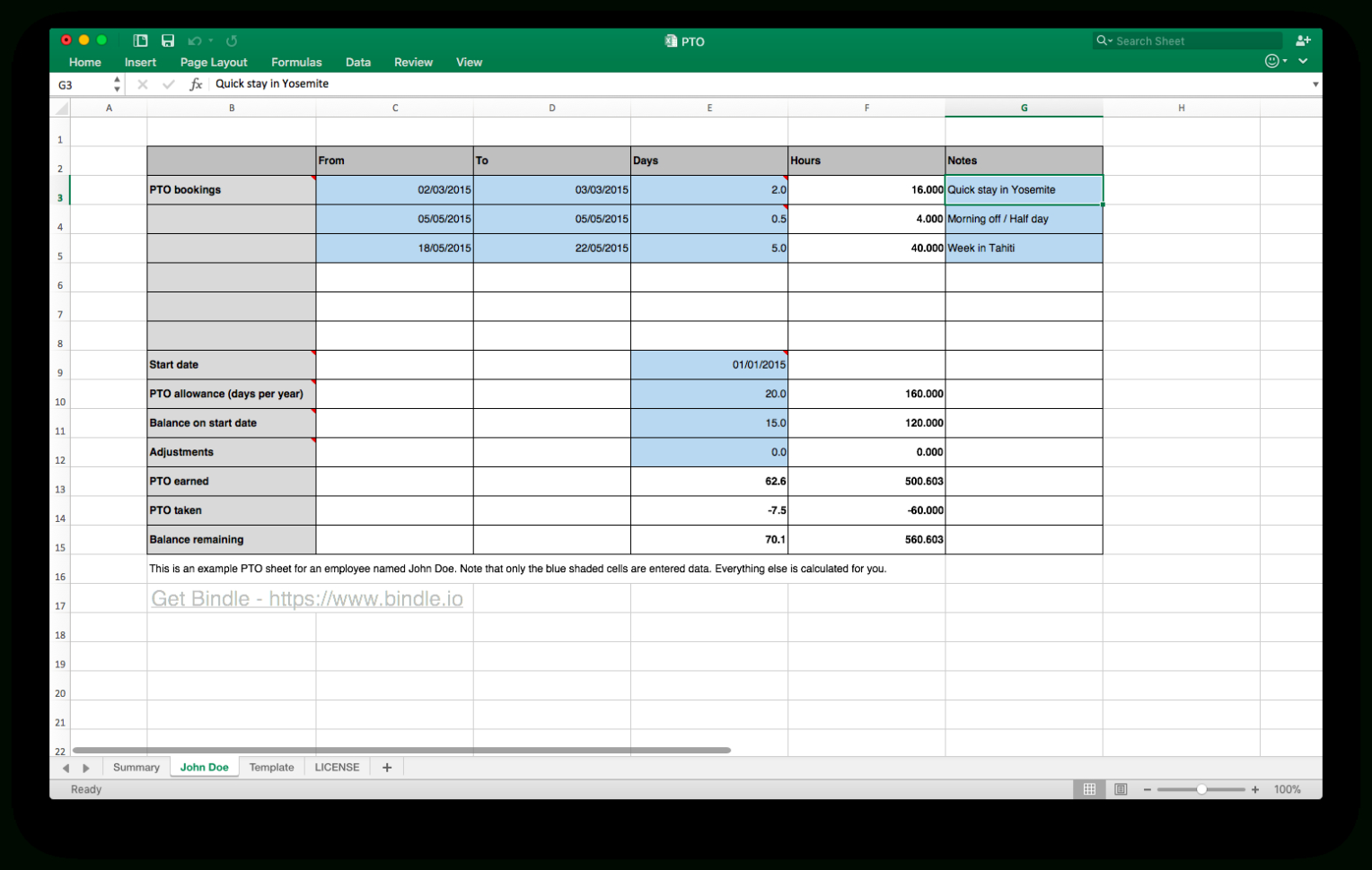 Pto Spreadsheet Inside Free Time Off Tracker Bindle Pto Spreadsheet
