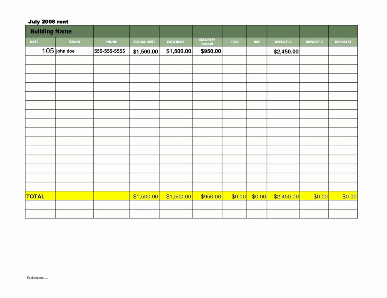 Rent Tracking Spreadsheet Intended For Rental Property Tracker