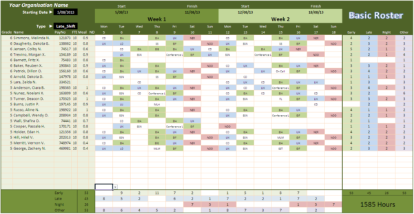 How To Create An Employee Roster In Excel