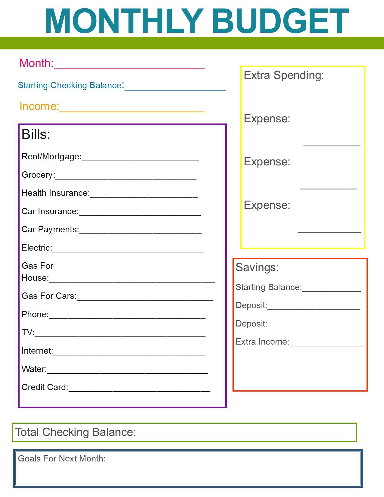 Examples Of Family Budget Spreadsheet