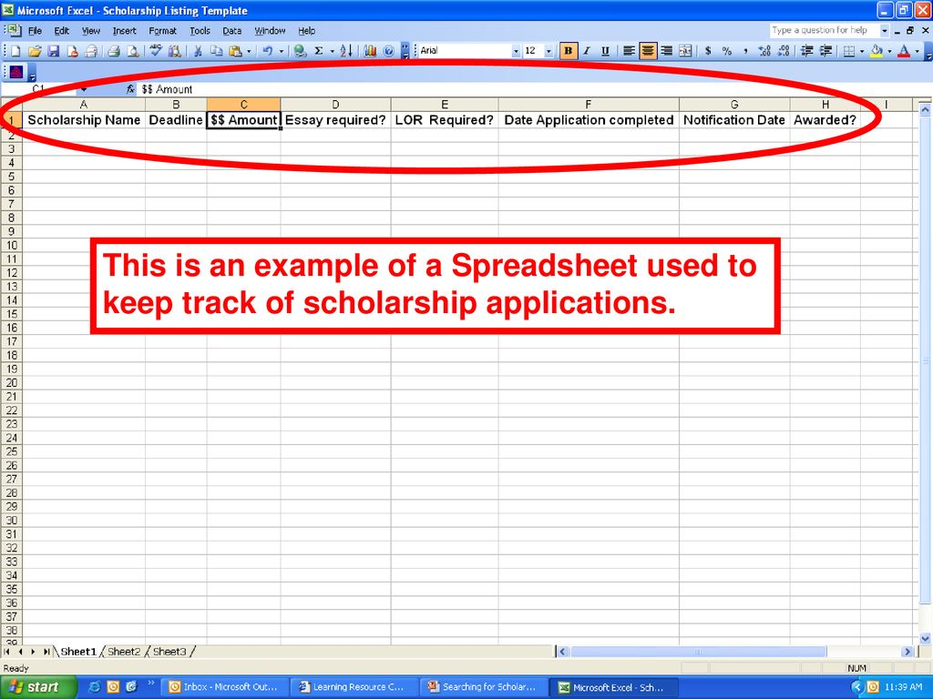 Scholarship Spreadsheet Google Spreadshee scholarship spreadsheet