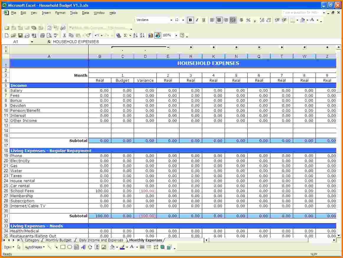 Simple Mrp Excel Spreadsheet Within Sample Home Budget Excel