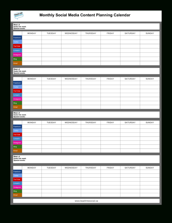 Social Media Calendar Spreadsheet Spreadsheet Downloa social media