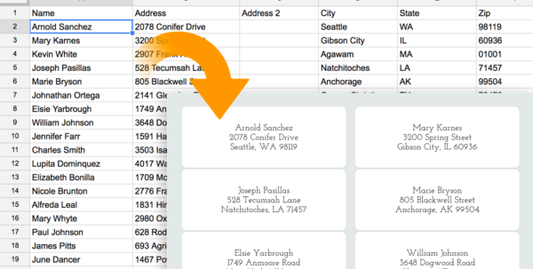 Spreadsheet Labels With How To Create Address Labels From An Excel 