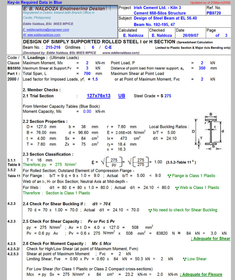 Steel Beam Design Spreadsheet Google Spreadshee steel beam splice
