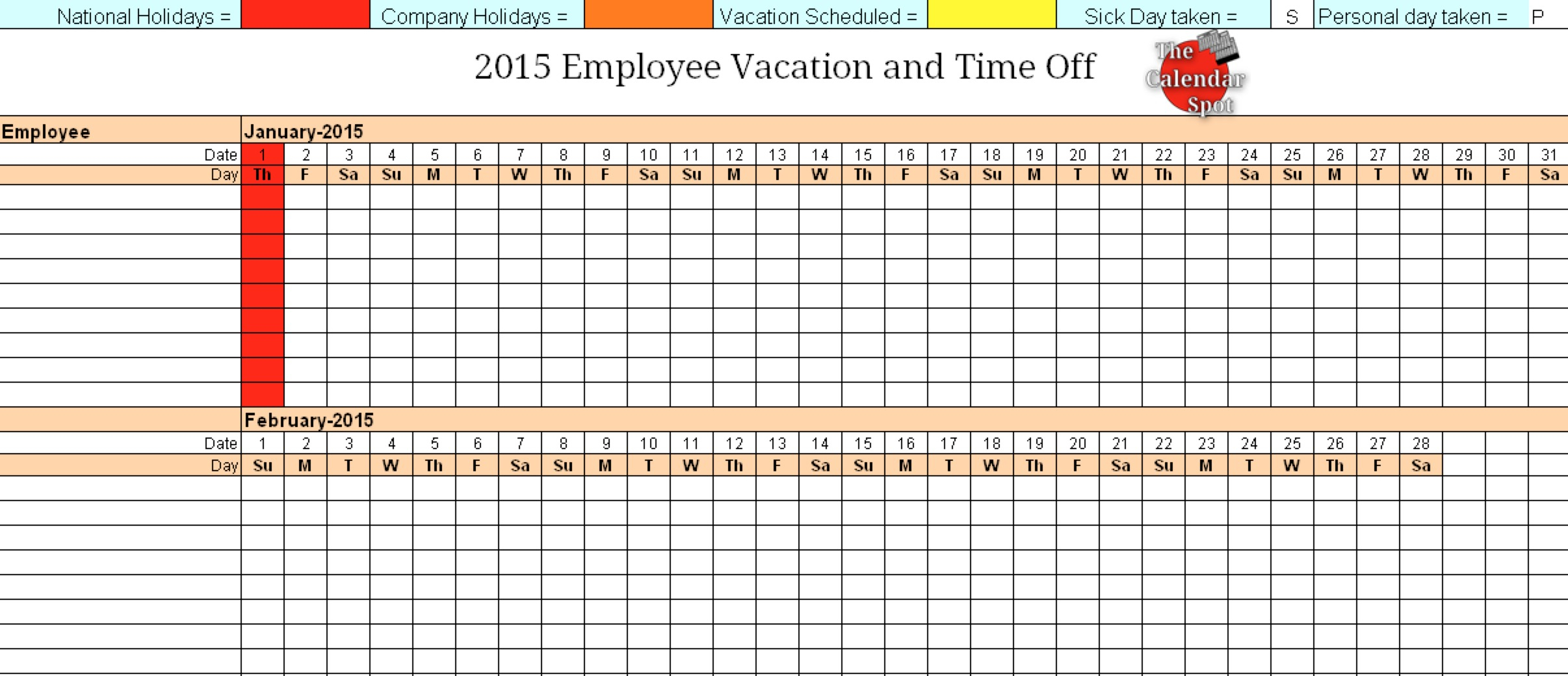 Staff Time Off Calendar