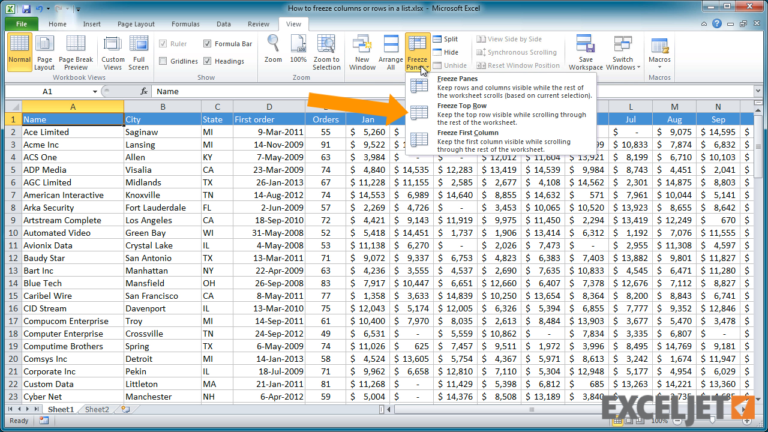 What Is A Row In A Spreadsheet Inside Excel Tutorial How To Freeze