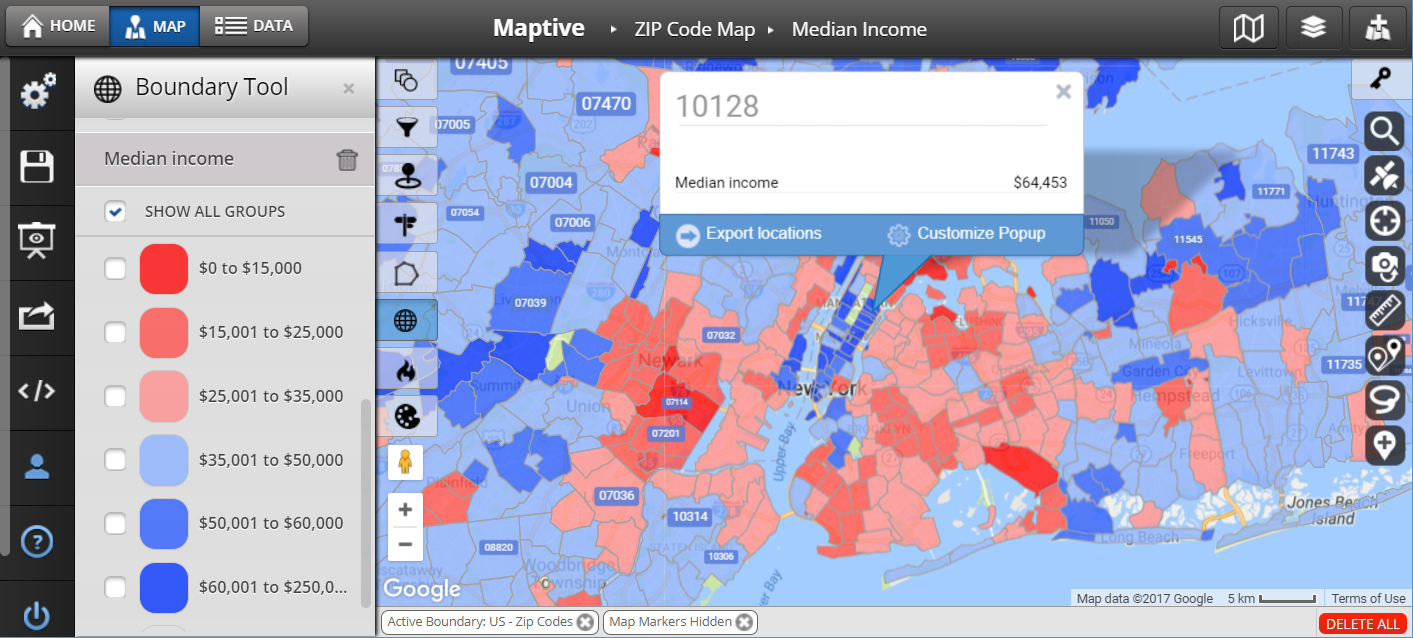 Zip Code Spreadsheet Inside Zip Code Map United States Maptive Zip Code