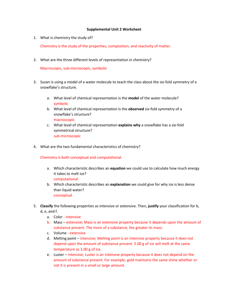 Unit 2 Worksheet 1