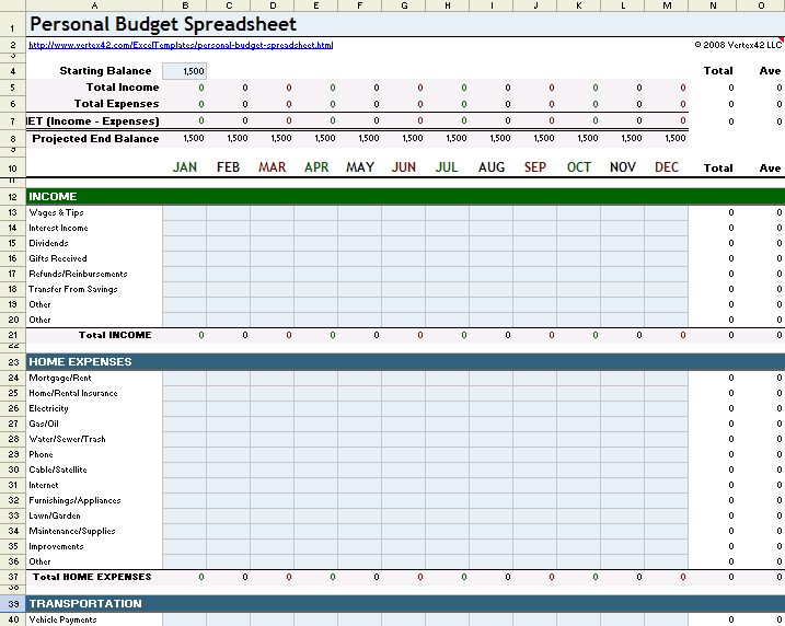 Excel Spreadsheet Free Download