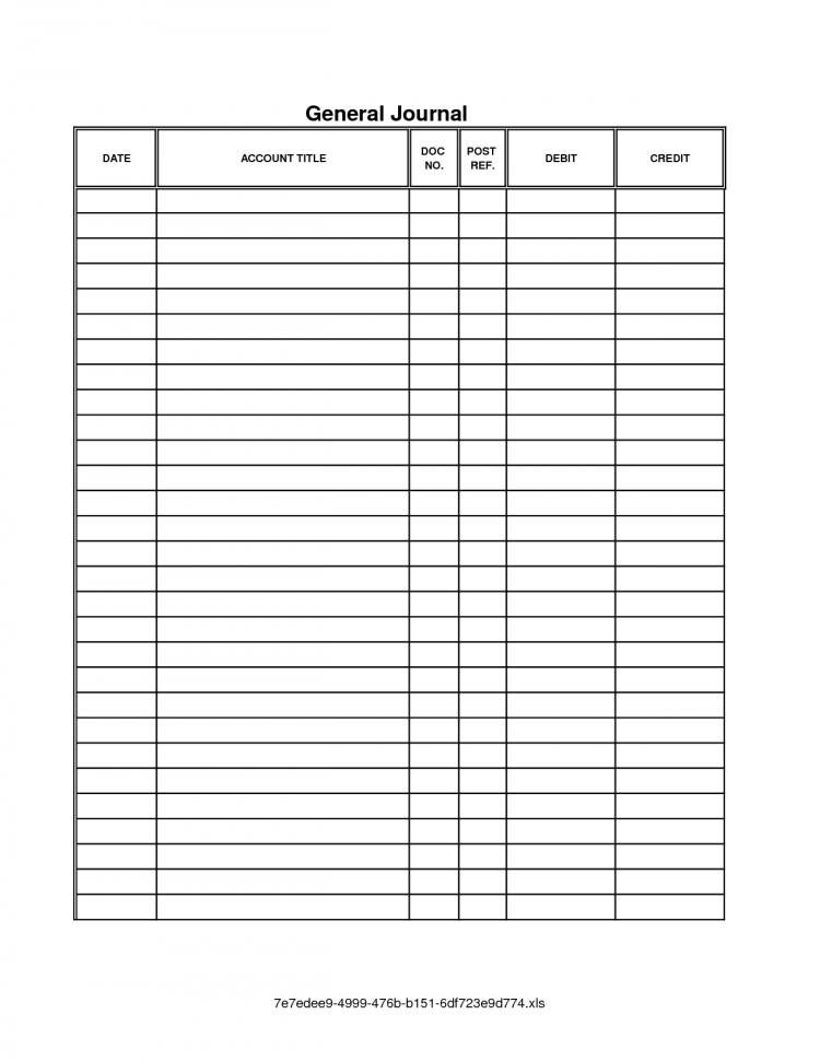 Accounting Journal Template Printable —