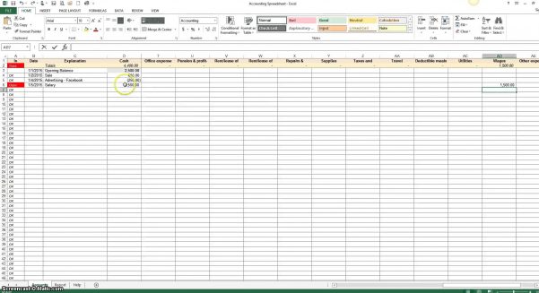 Basic Bookkeeping Spreadsheet — Db 3479