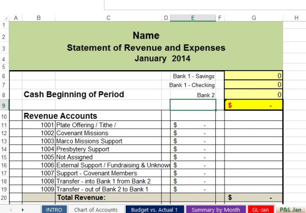 basic bookkeeping template excel