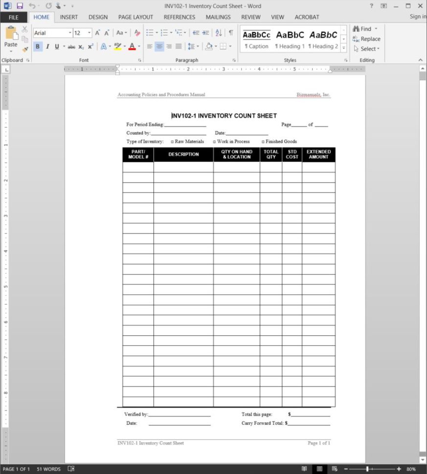 Excel Inventory Tracking Template