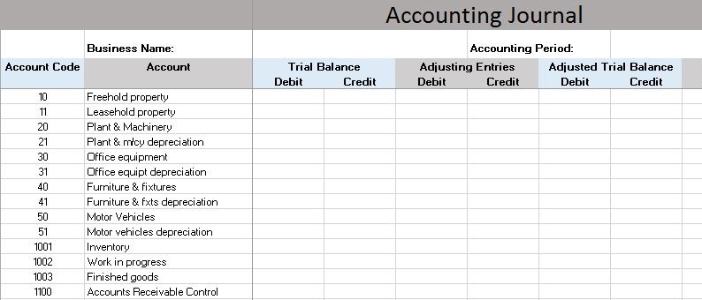 Accounting General Journal Template — Db 4782