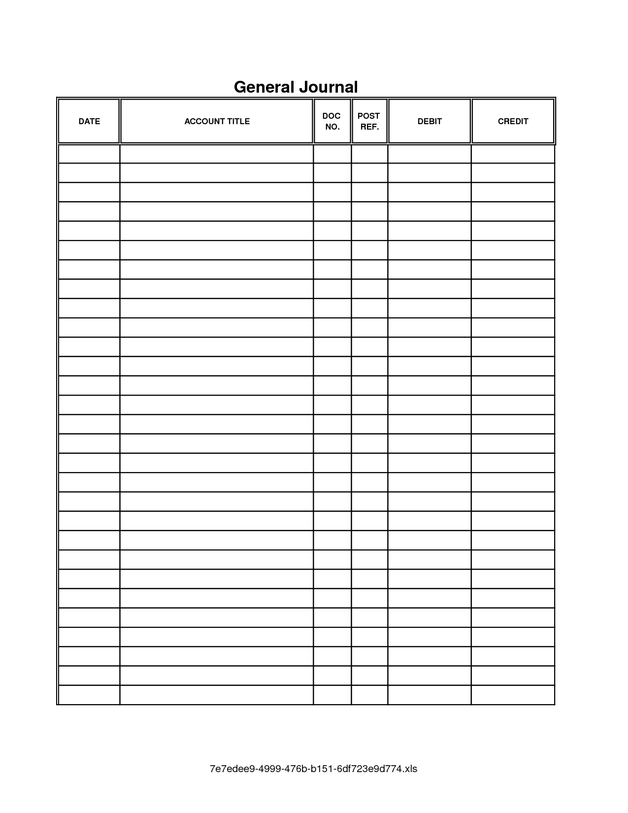 Accounting Journal Template Printable Db excel