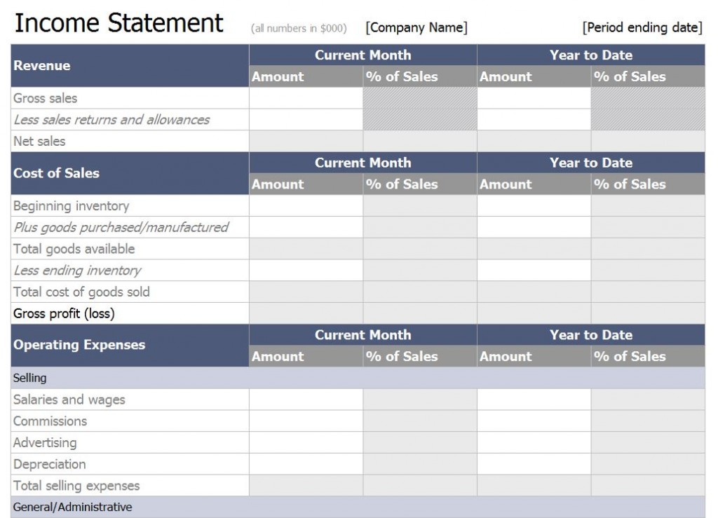 Income Statement Template excel db excel com