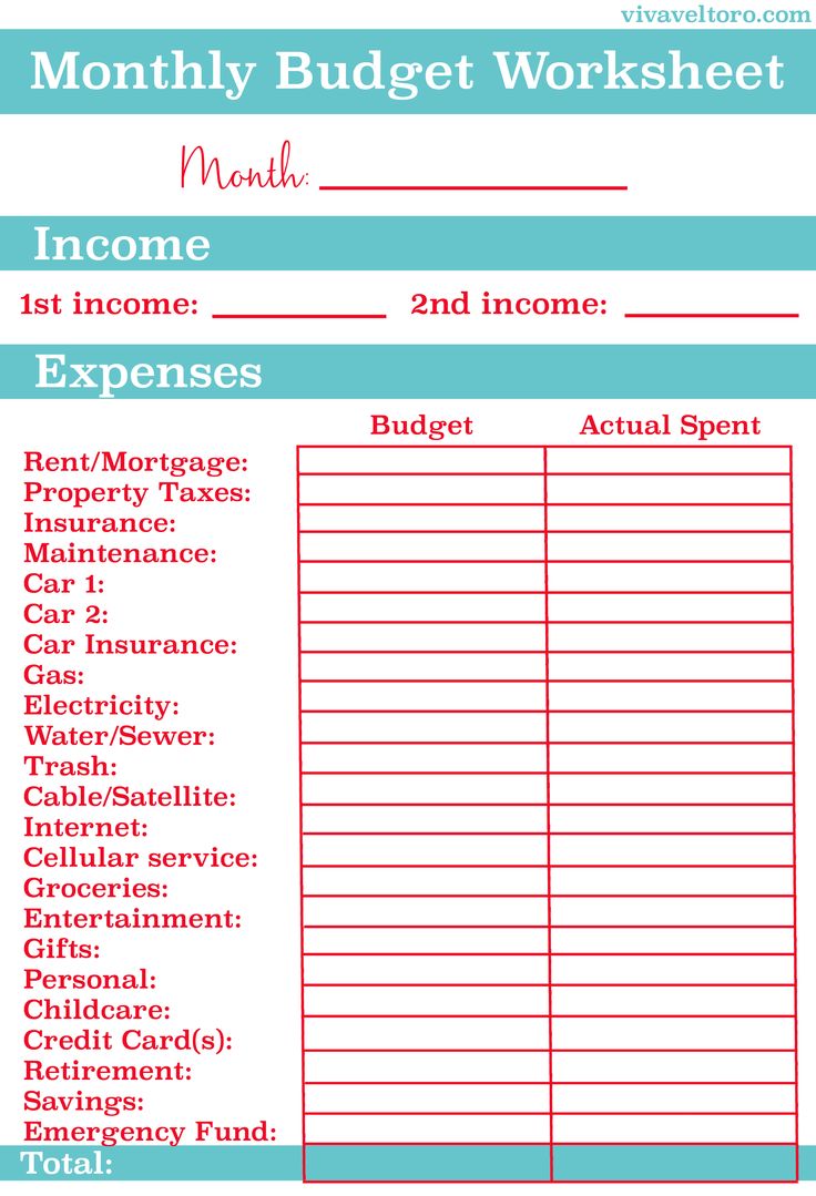 Excel Monthly Budget Template 1