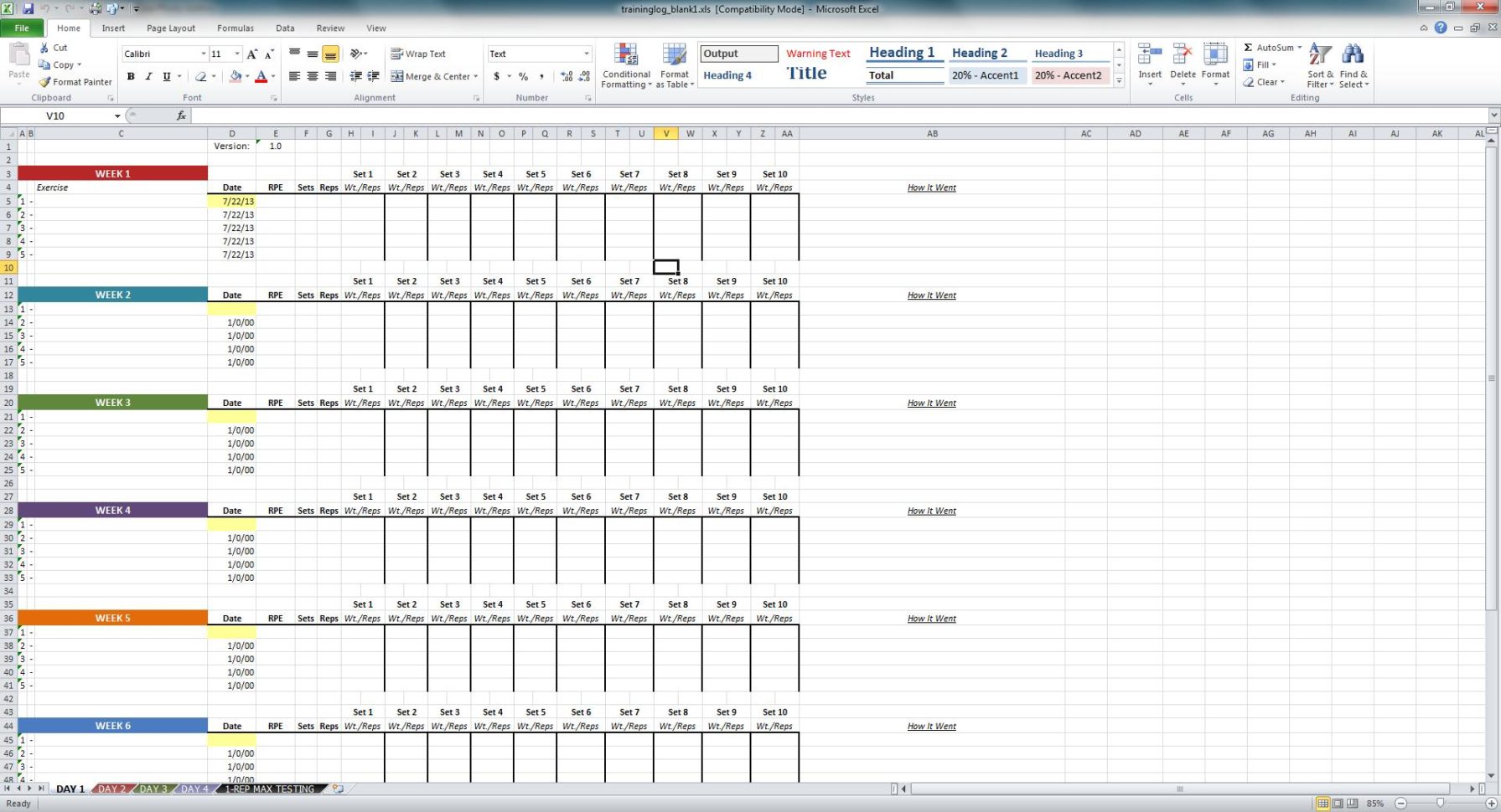 Training Spreadsheet Template Spreadsheet Templates for Business 1 ...