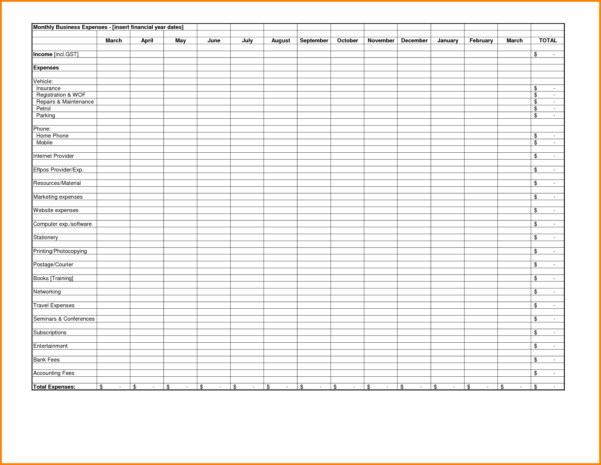 Excel Spreadsheet Template For Expenses — db-excel.com