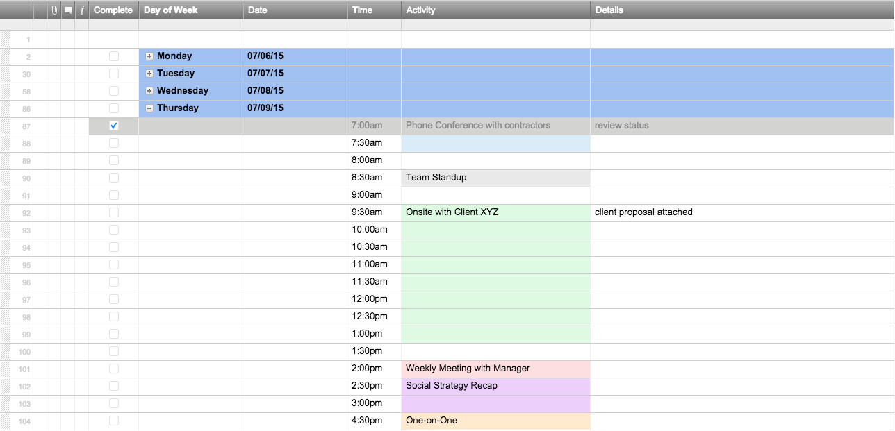 Free Excel Scheduling Spreadsheet Download