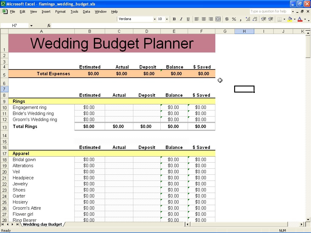 Free Printable Budget Wedding Checklist 1