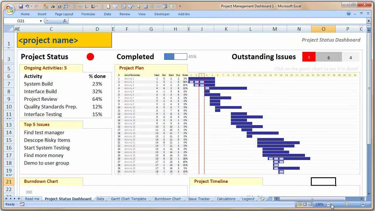 excel template for fun project management