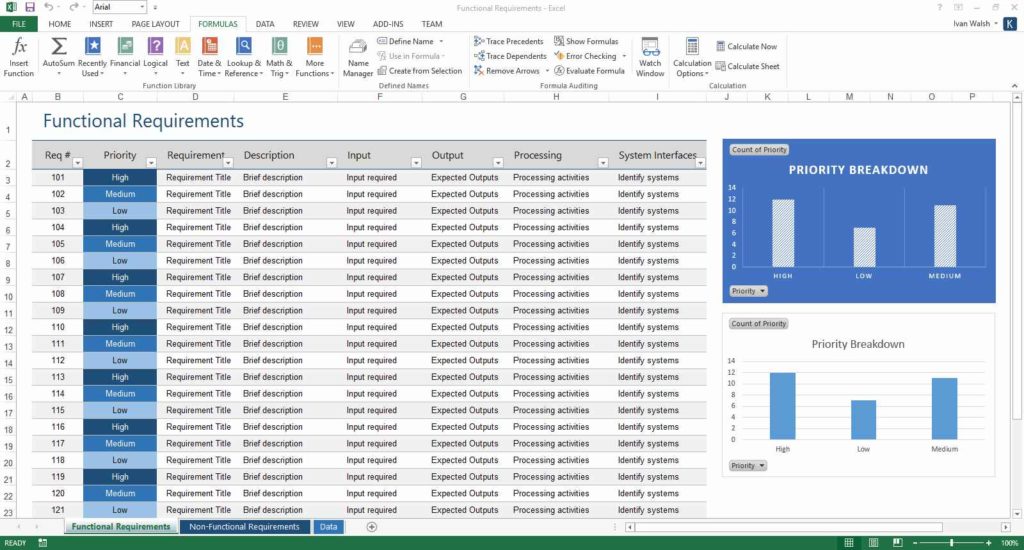 Business Requirements Excel Template