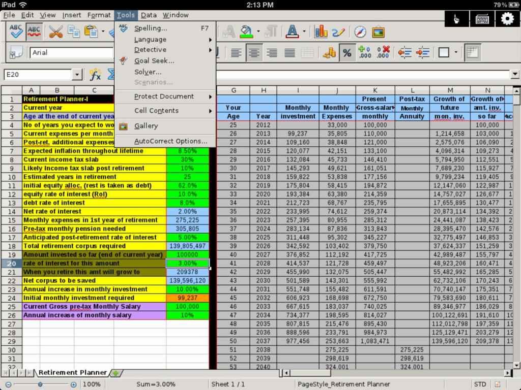 apple spreadsheet app