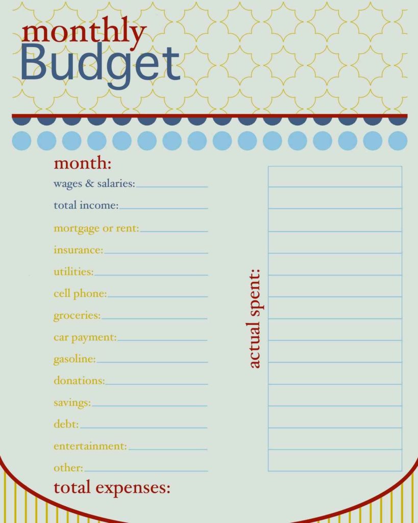 Monthly Budget Spreadsheet Db excel