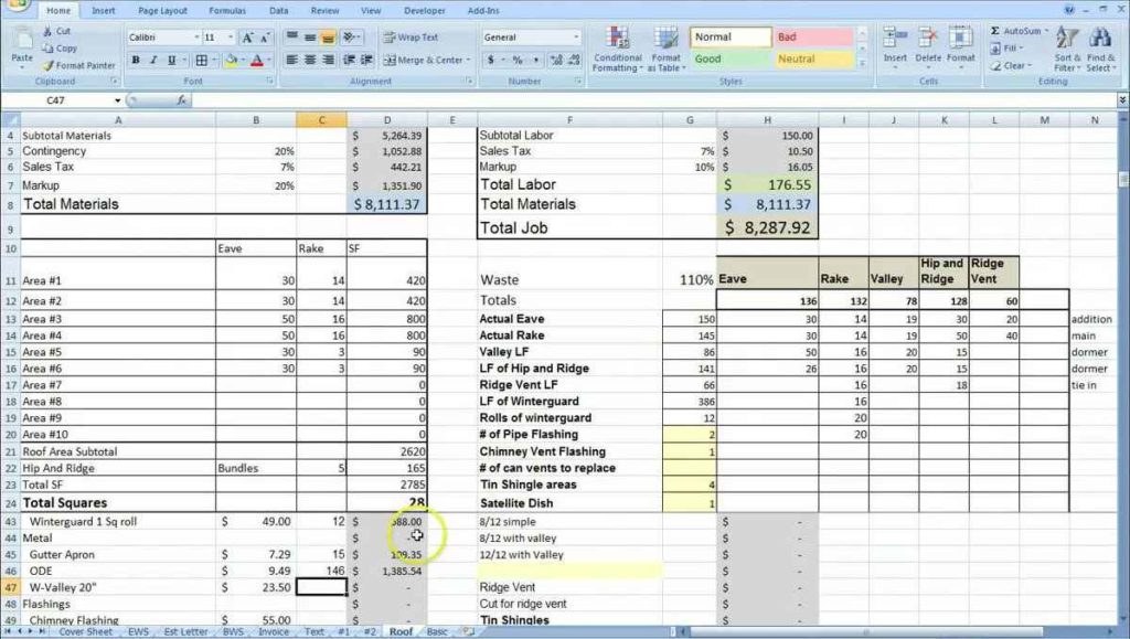 Cost Analysis Spreadsheet Template —