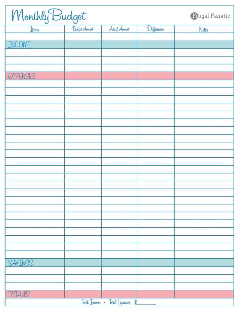 monthly expenses spreadsheet free