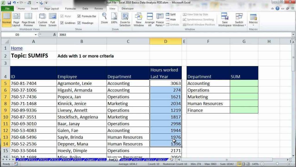 Excel Data Sheet Template