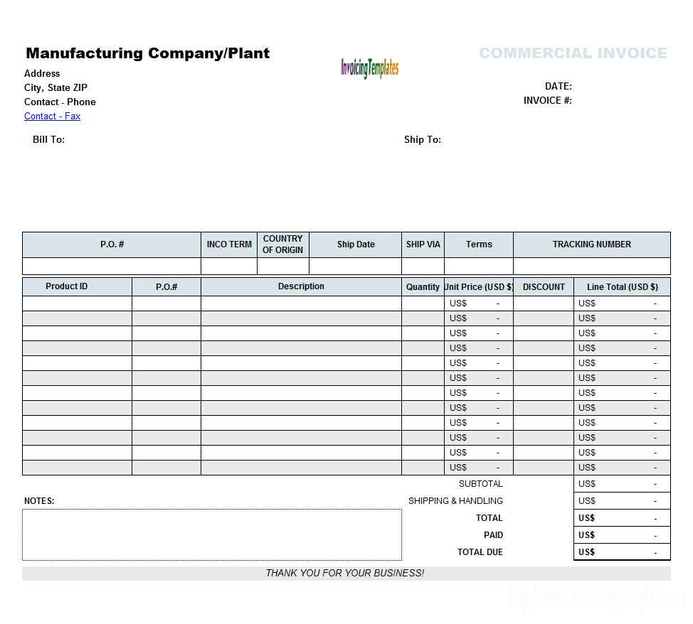 download excel invoice template free