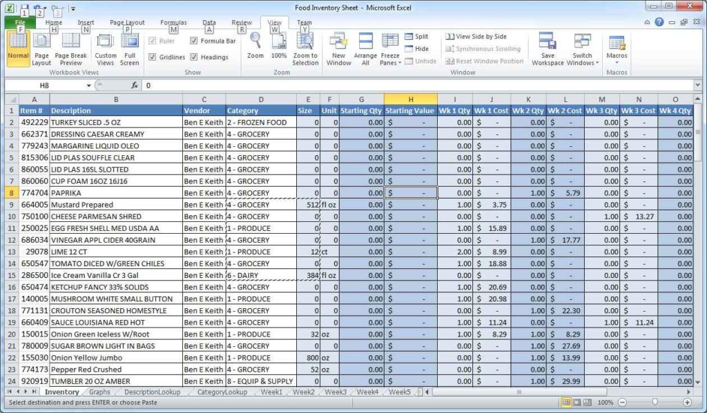 excel spreadsheet formula list