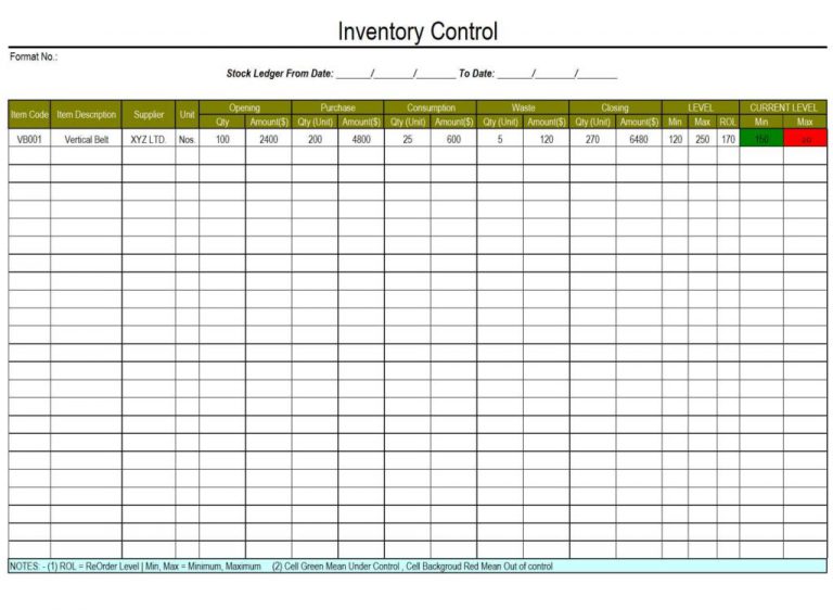 Free Inventory Tracking Spreadsheet Template Download — Db